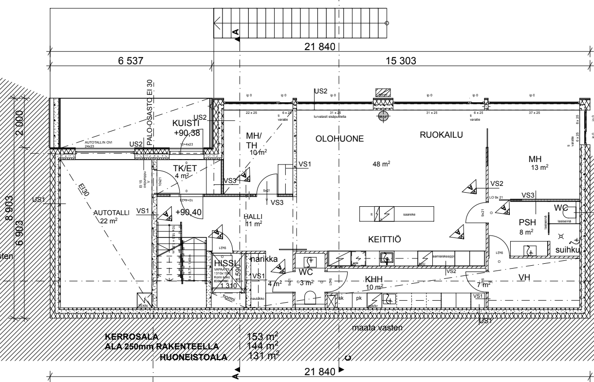 Hokkasentie pohjakuva 1. kerros
